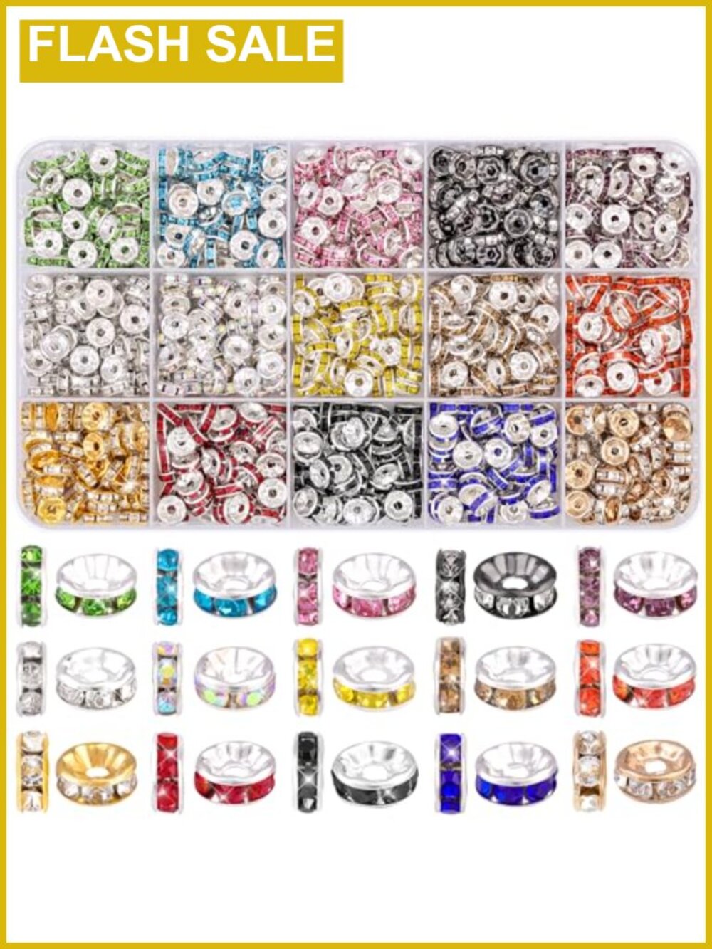 900pcs 8mm Rondelle Crystal Spacer Beads for Jewelry Making DIY